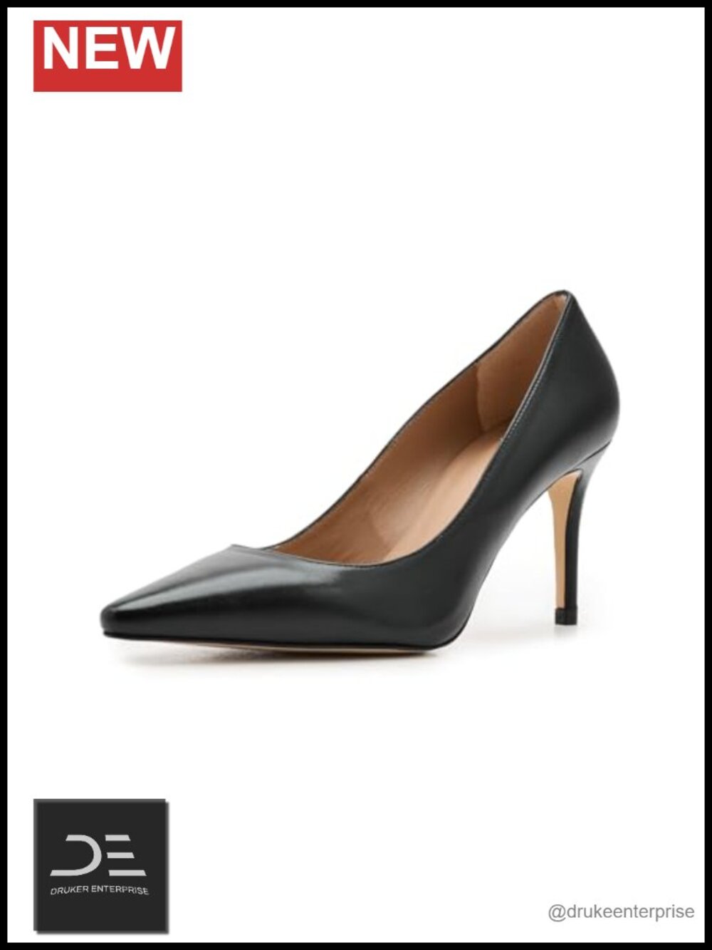 Nappa Leather Pointed Toe Stiletto Heels Pumps Slip-On Women's Shoes